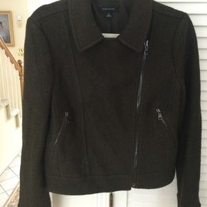 Ann Taylor, woool blend bomber style army green, size medium